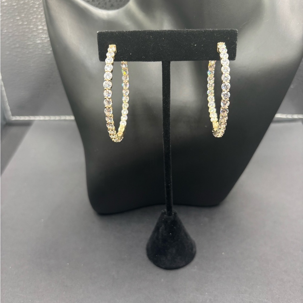 Elegant Gold and Sterling Silver Large Hoop